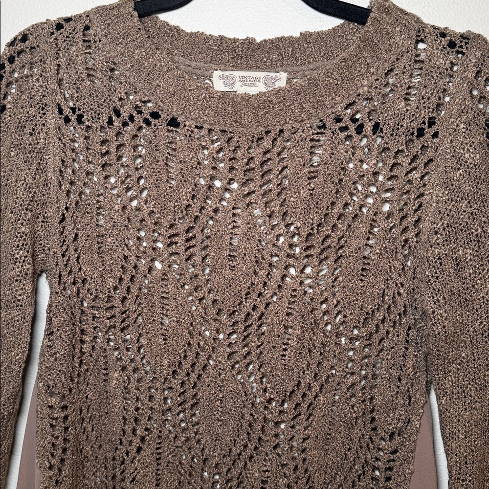 Y2K American Vintage Flowy Boho Fairy Grunge Knit Top - Picture 3 of 4